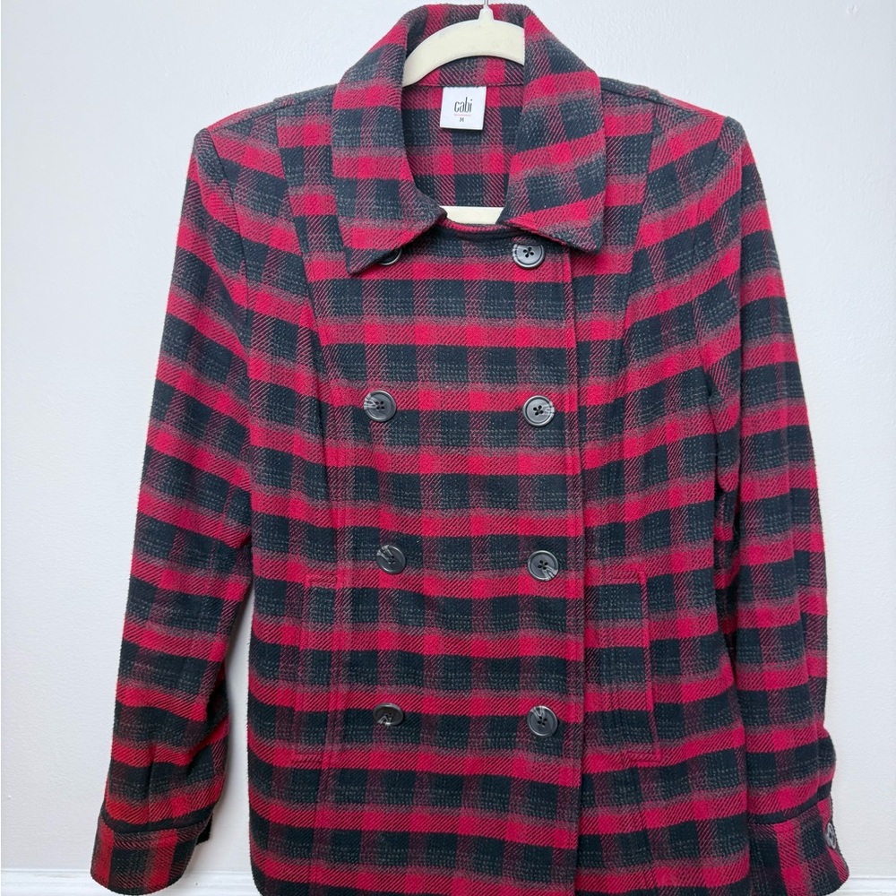CAbi Red and Black Checkered Jacket